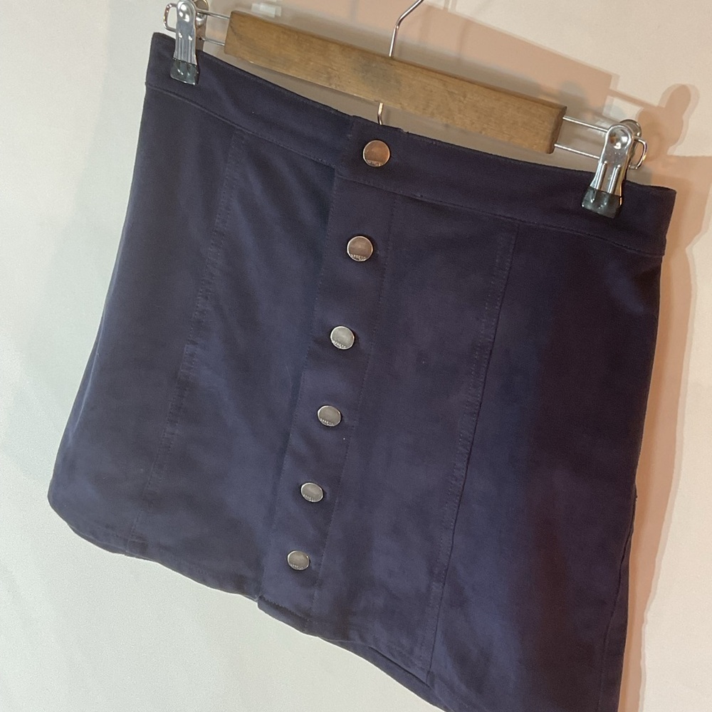Retro 2 Express Blue Button Up A-Line Mini Skirt … - image 3